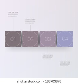 Abstract numbered infographic cubes design with your text and thin lines   Eps 10 stock vector illustration 