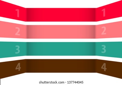 Abstract numbered rows in perspective. Vector illustration