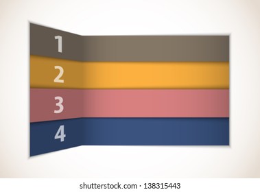 Abstract numbered rows in perspective. Vector illustration