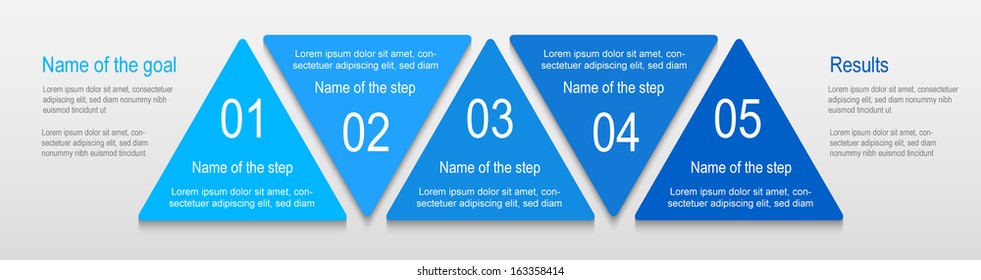 Abstract numbered triangle banners. Progress option background. Vector illustration.Can be used for business presentation, info graphics, web-site