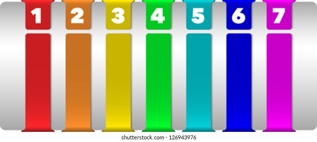 Abstract numbered vertical color banners. Vector illustration