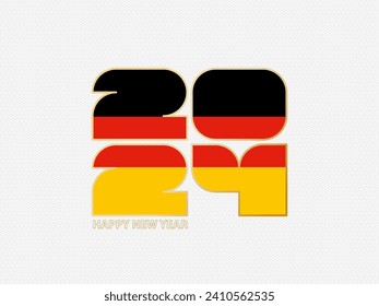 Abstrakte Zahlen 2024 mit der Flagge Deutschlands. Vektorgrafik.