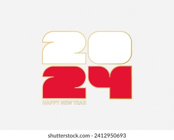 Abstract numbers 2024 with flag of Poland. Vector illustration.