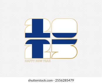 Abstract numbers 2025 with flag of Finland. Vector illustration.