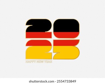 Abstract numbers 2025 with flag of Germany. Vector illustration.