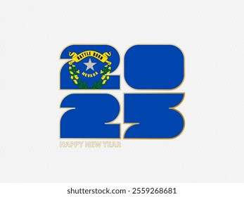 Abstract numbers 2025 with flag of Nevada. Vector illustration.