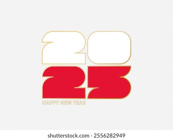 Abstract numbers 2025 with flag of Poland. Vector illustration.