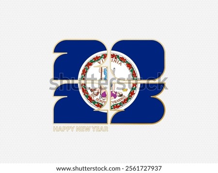 Abstract numbers 2025 with flag of Virginia. Vector illustration.
