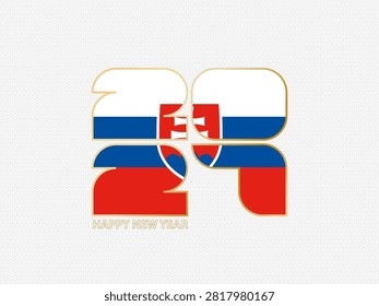 Abstract numbers 2027 with flag of Slovakia. Vector illustration.