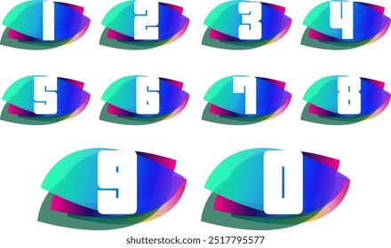 Fondo de números Abstractas - Matemática, concepto de números. Números 3D, números coloridos