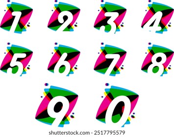 Abstract Numbers background - Mathematical, Numbers concept. 3d numbers, colorful numbers