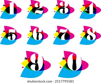 Abstract Numbers background - Mathematical, Numbers concept. 3d numbers, colorful numbers