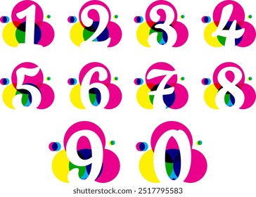 Fondo de números Abstractas - Matemática, concepto de números. Números 3D, números coloridos