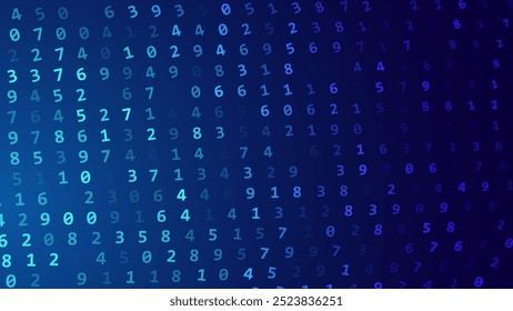 Números abstratos Matriz circular Fundo. Código De Computador Binário Em Arcos. Codificando o conceito do hacker de programação. Ilustração de fundo do vetor da educação da segurança da computação ou da ciência da rede.