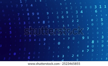 Abstract Numbers Circular Matrix Background. Binary Computer Machine Code On Arcs. Coding Programming Hacker Concept. Computer Science or Network Security Education Vector Background Illustration.