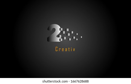 Logo de números abstractos| Vector libre. Logotipo NO 2 (número uno)