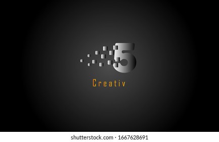Abstract numbers logo | Free Vector. NO 5 logo (Number five)