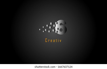 Abstract numbers logo | Free Vector. NO 6 logo (Number six)