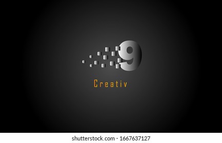 Abstract numbers logo | Free Vector. NO 9 logo (Number nine)