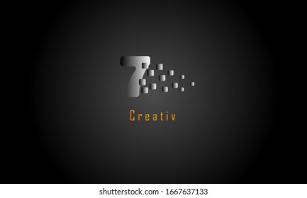 Abstract numbers logo | Free Vector. NO 7 logo (Number seven)