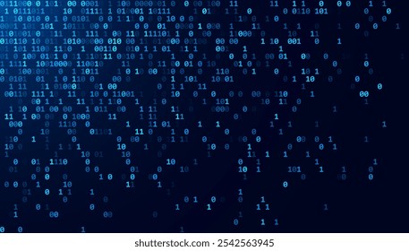 Plano de Fundo da Matriz de Números Abstratos. Código de Computador Binário. Codificando o conceito do hacker de programação. Ilustração de fundo do vetor da educação da segurança da computação ou da ciência da rede.