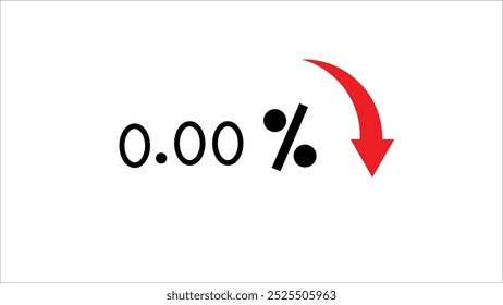  Abstract numbers percentage discount on isolated white background.