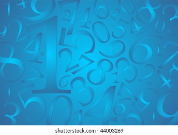 Abstract numeric background painted with blue tones