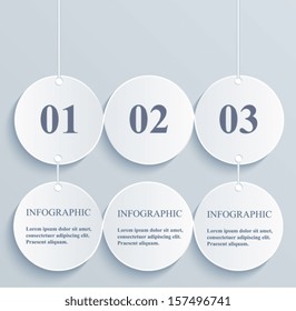 Abstract numeric circles infographic. hanging banner