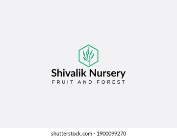 Abstract Nursery Plant Tree Vector Icon Logo 