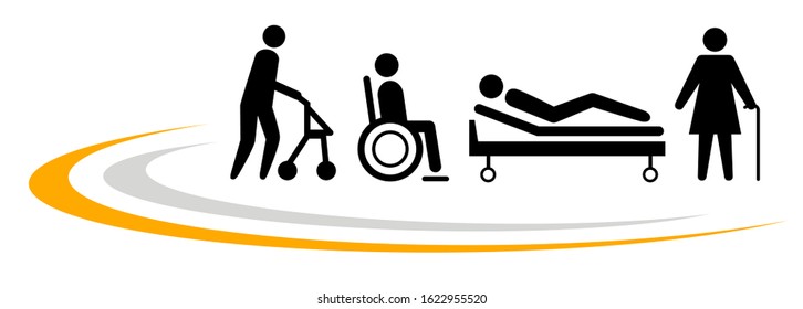 Abstract Nursing Home Icons In Vector Quality