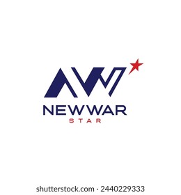Abstract NW letter logo design template