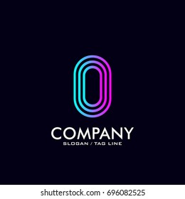 Abstract o, 0 letter and number logo design vector