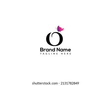 Abstract O letter modern initial butterfly lettermarks logo design