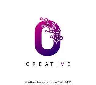 Abstract O Letter , Molecules O Technology Logo Design.