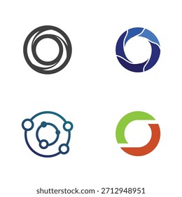 Logotipo Abstractas de O Lettermark con forma de anillo circular armonioso para industrias creativas