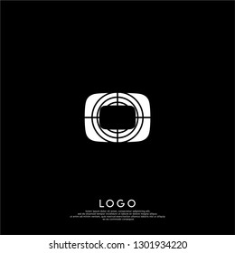 abstract O logo letter with circle shot design concept
