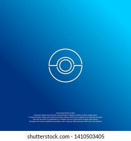 abstract O logo letter isolated with circle shape design concept. abstract blue sea water background design concept. modern line symbol logotype