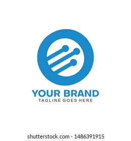 Abstract O technology logo icon. Tech Logo For Technology Design With Colorful Style Concept. Digital Logo Company with Modern Digital Security and Network Symbols Concept.