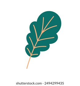 Abstract oak leaf in flat style. Minimalistic art. Design element for icon, posters, stickers and invitations. Vector illustration isolated on a white background.