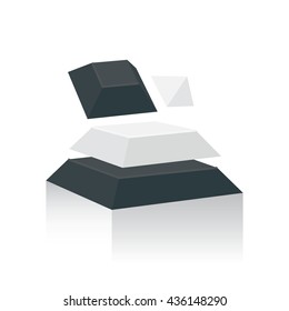 Abstract Object 3D white and black color