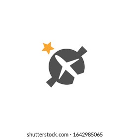 abstract object with an airplane on the negative space 
