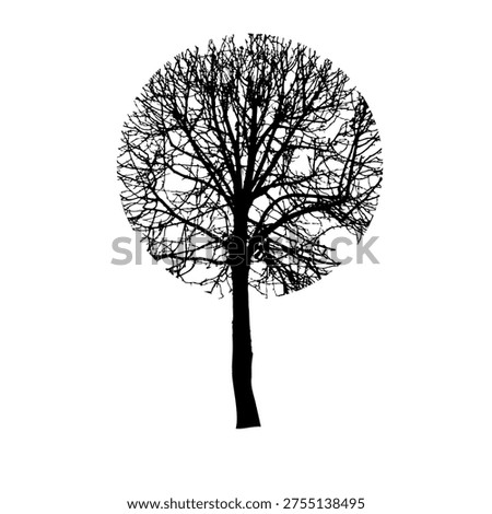 Abstract object logo round tree green branches. hand drawn. Not AI, Vector illustration.