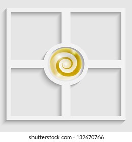 abstract object with yellow spiral