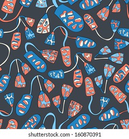 Abstract objects continuous seamless pattern.