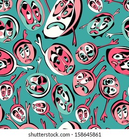Abstract objects continuous seamless pattern.Abstract background with abstract objects with flowers .Seamless pattern can be used for web page backgrounds,  wallpapers  ,pattern.
