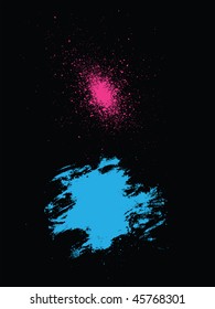 abstract objects in the form of spray and brush strokes