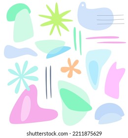 Abstract objects on light background. Creative vector illustration.