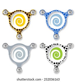 abstract objects with screws and a spiral