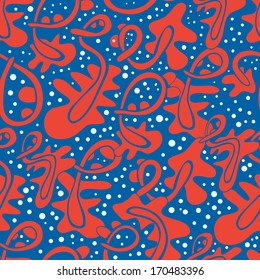 Abstract objects.Vector ethnic background with tree. Seamless pattern can be used for wallpapers, pattern fills, web page background,surface textures.Bright children's cartoon shape.