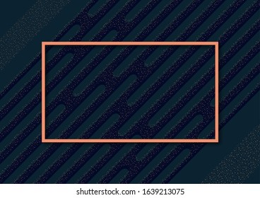 Abstract oblique geometric shapes, stripes, on a dark blue background. Bright colors, small particles. Universal template for cover design, business card, flyer. Vector illustration